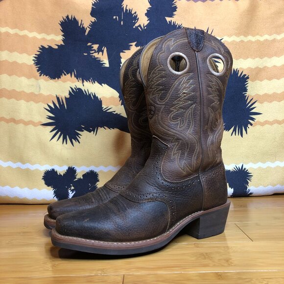 Ariat Men's  7.5 Heritage Roughstock Western Square Toe Leather - Picture 1 of 10